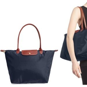 Navy longchamp Le Pliage Tote